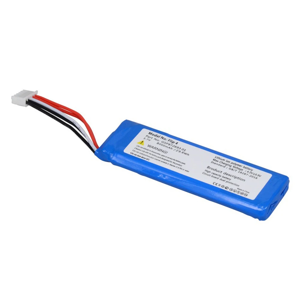 For JBL Flip 4 Flip4 3.7v Battery 8000mAh Rechargeable Battery GSP872693 01 For JBL Speaker Flip 4 Flip4 Special Edition Bateria