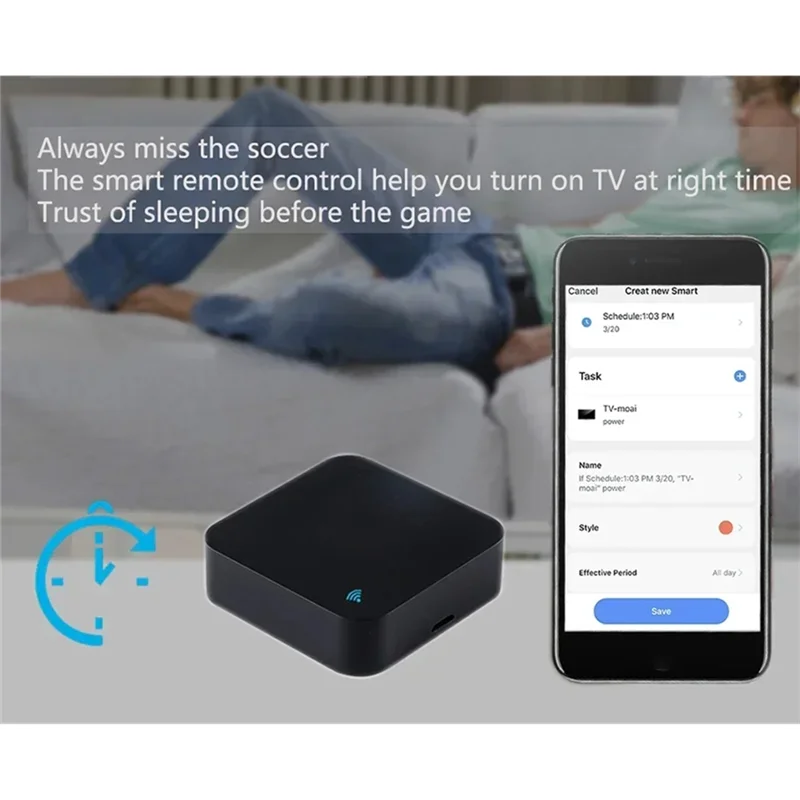 CABE-Tuya Wifi IR-Fernbedienung mit Temperatur-Feuchtigkeitssensor für Smart Home für Klimaanlagen und TV-Nutzungsarbeiten