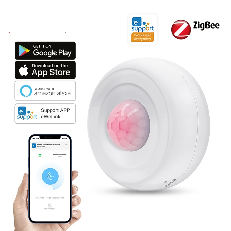 

Умный дом Zigbee PIR датчик движения детектор умный дом датчик движения Ewelink беспроводная система домашней автоматизации работает с Alexa