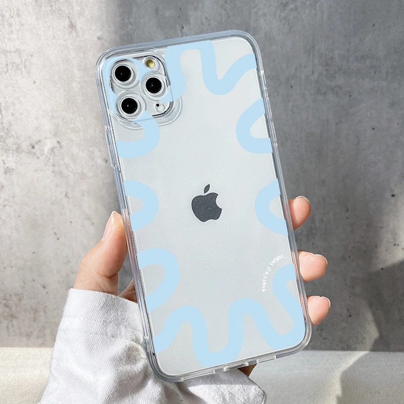 Funda de teléfono con el mismo estilo de estrella coreana para IPhone 11, 12, 13, 14 Pro, XS Max, Mini, X, XR, 7, 8Plus, SE2, funda trasera de TPU transparente y suave