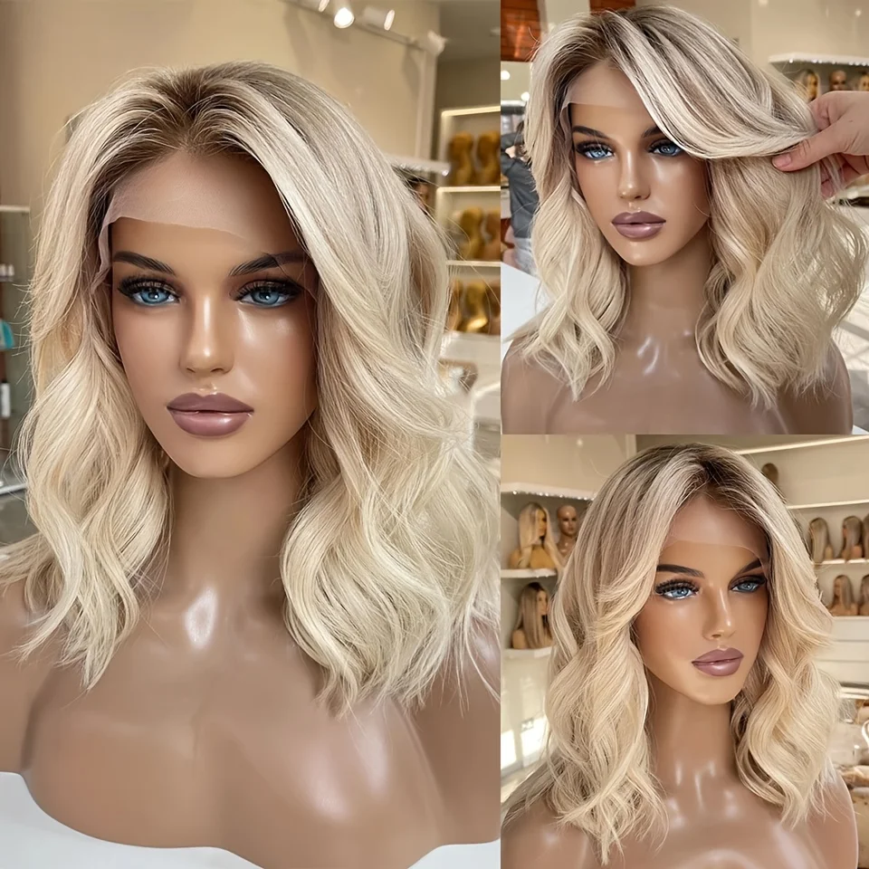 

Мягкий прямой парик омбре-блонд, плотность 150%, 13×4, 100% натуральные волосы, парик с кружевной передней частью, с предварительно выщипанными волосками baby hair