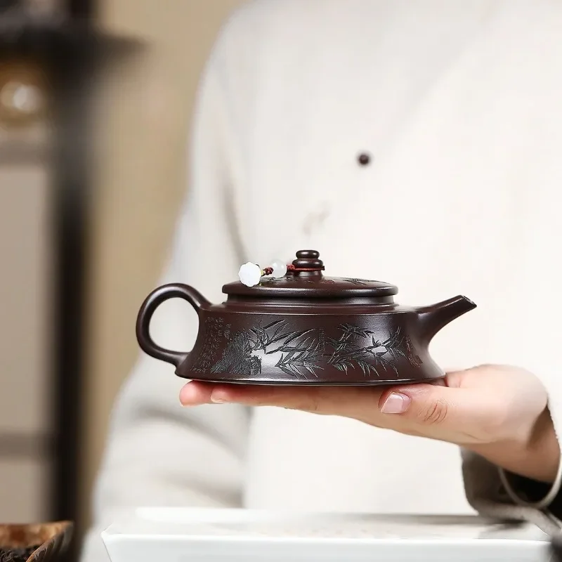 Yixing handmade purple clay teapot, raw ore, gold sand,tea pot, Kung Fu tea set 160ml