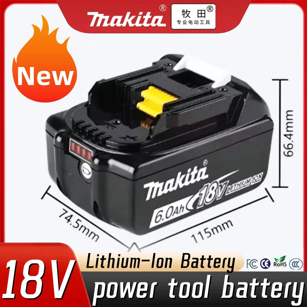 +DDF487 100% Original Makita 18V 6Ah Battery Original Li-lon Rechargeable Battery 18V 6000mAh Replacement Battery BL1860B