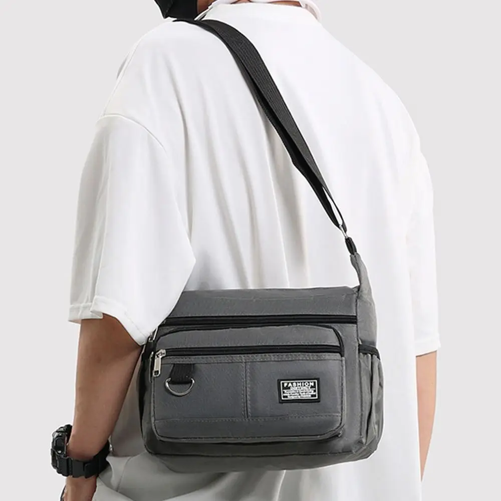 

Уличная многослойная мужская сумка-мессенджер квадратной формы на молнии, дорожные сумки через плечо, Оксфорд, большой вместительный повседневный рюкзак унисекс