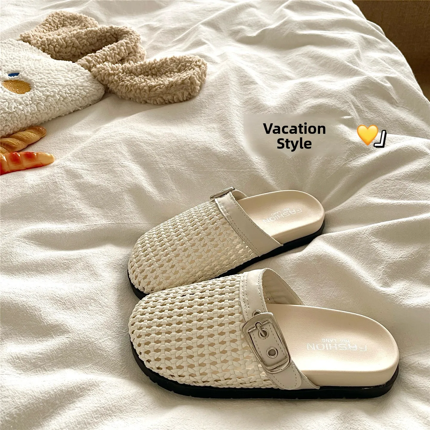 

Cool Mesh Breathable Thick Bottom Slip-On Sandals Women's Outdoor Wear Anti-Slip Hollow out Shoes Korean Style Summer Sandals