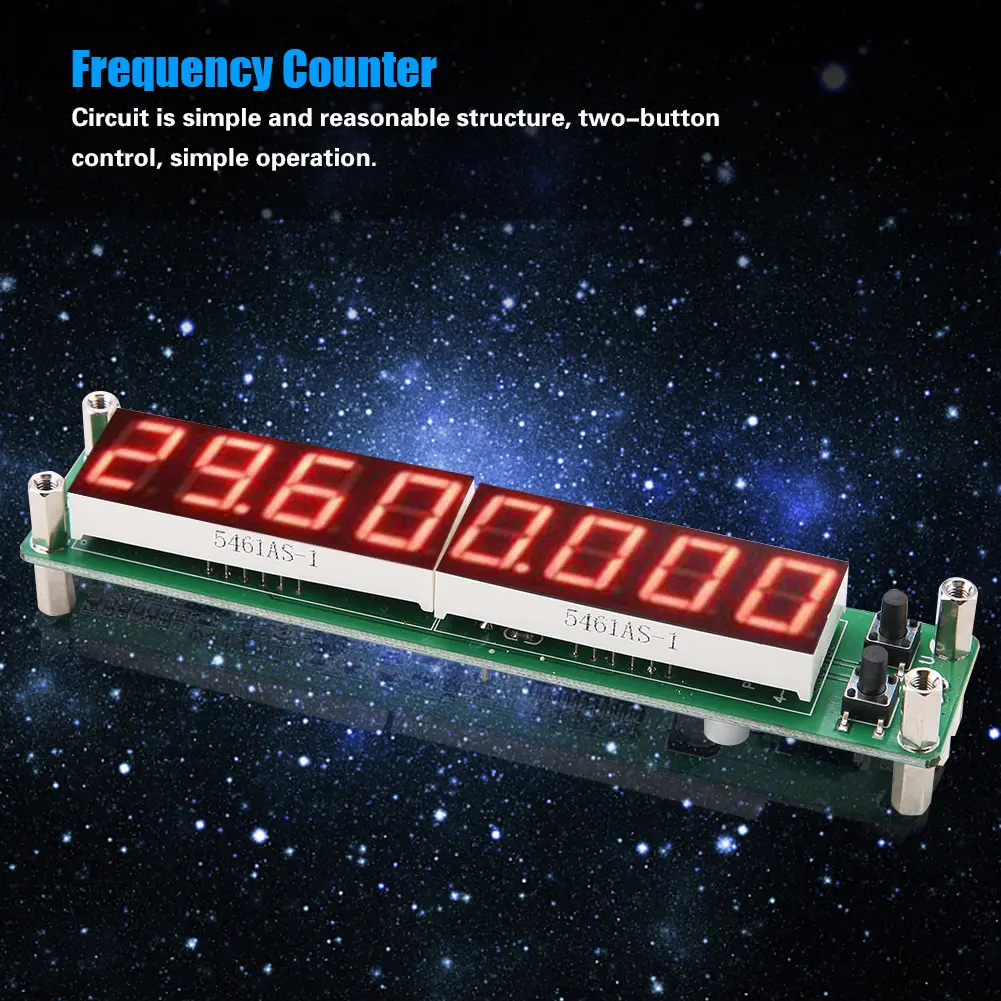 PLJ8LEDH RF Signal Frequency Counter Cymometer Tester Module 0.1~1000MHz (Backlight Font Red) Frequency,Counter§Frequency,Meter