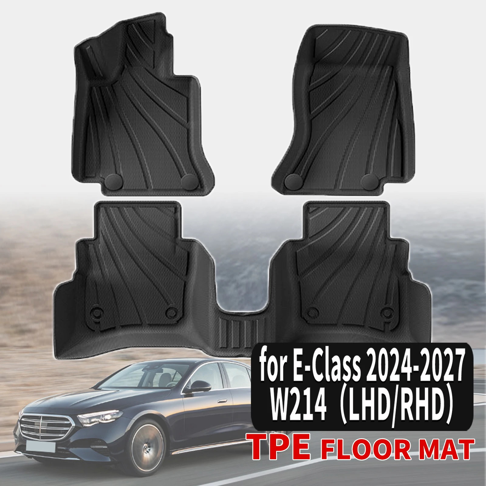 

for Mercedes-Benz E-Class W214 2024-2027 Custom TPE Mats Full Set Eco-Friendly Waterproof All-Weather Floor Liners Accessories