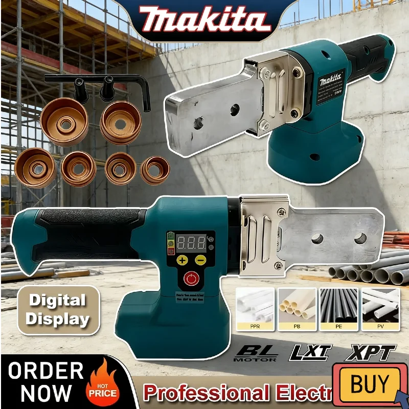 

Makita 18V /20V battery Electric Pipe Welding Machine Cordless Fuser PPR PE Soldering Iron Plastic Tube PP Heating Hot Melt