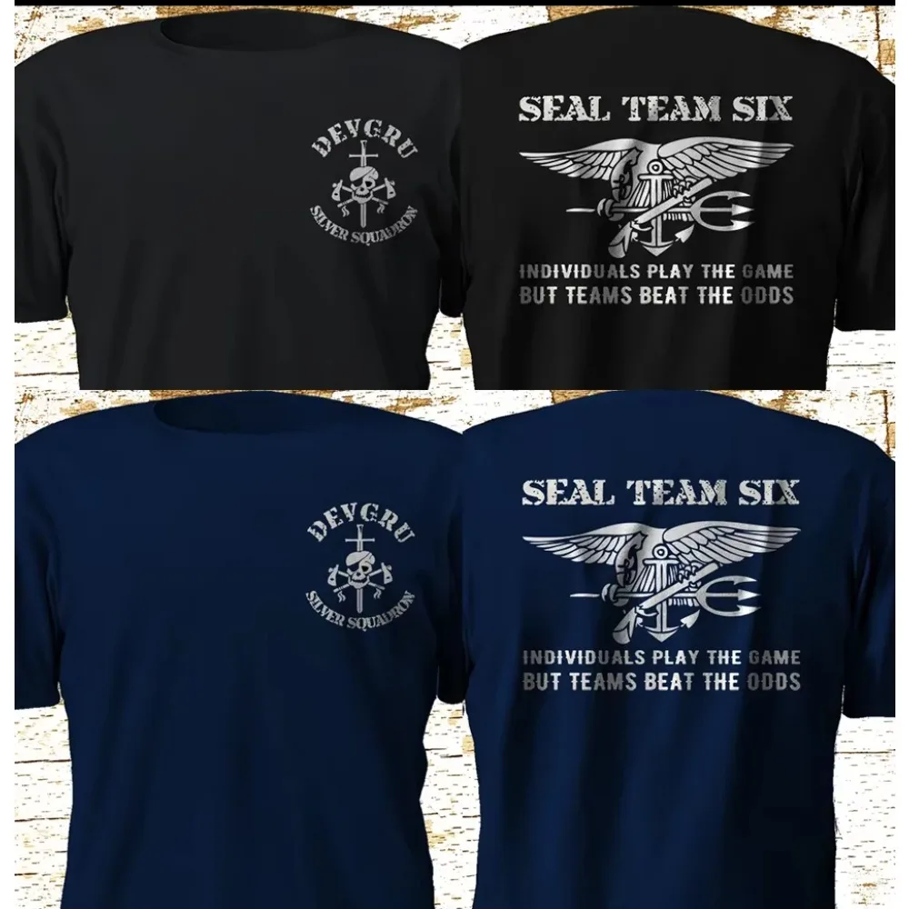 Naval Seal Team 6 Six Devgru Silver Squadron T-Shirt 100% Cotton O-Neck Summer Short Sleeve Casual Mens T-shirt Size