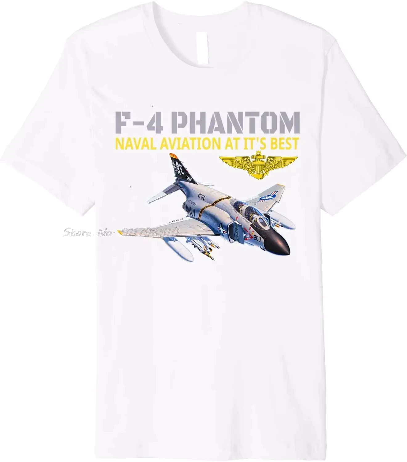 2026 Oversized T-shirt Naval Aviation F-4 Phantom Jet Interceptor And Fighter-bomber Cotton Tshirt Unisex
