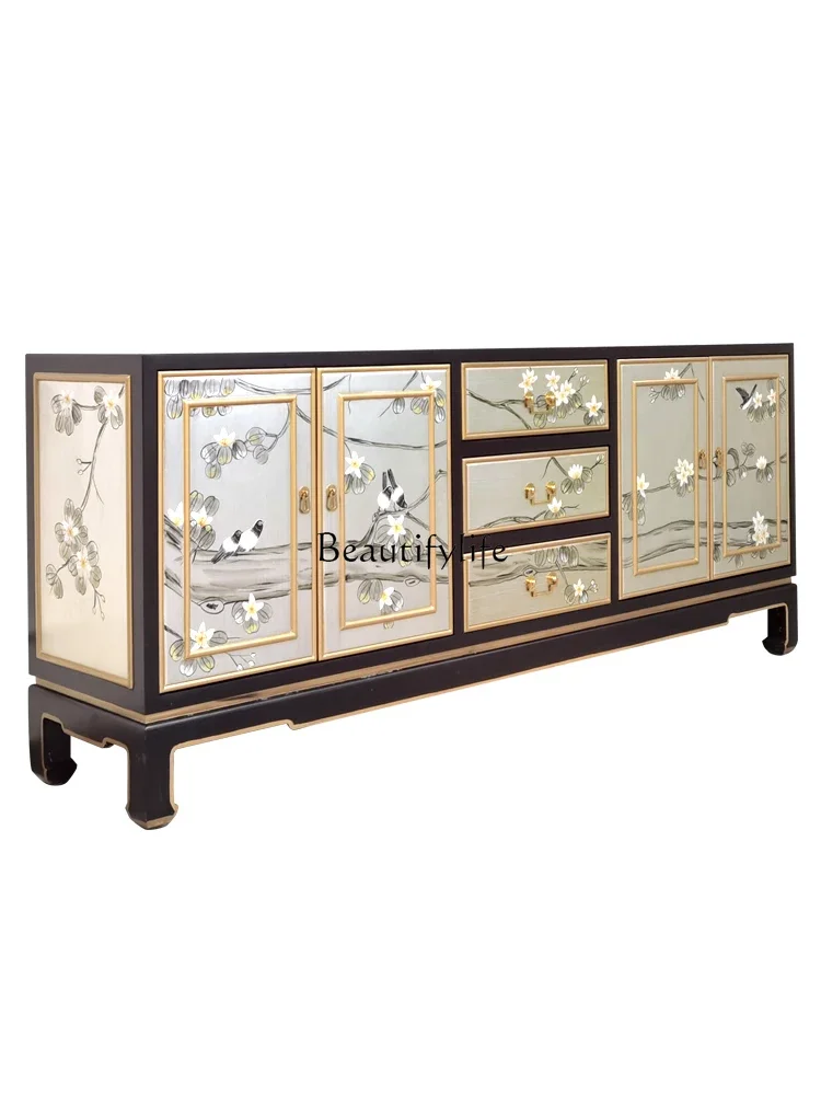 

New Chinese-style Chinese-style decoration project, complete installation-free model room, sofa back to the ground cabinet