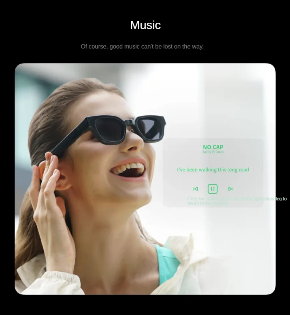INMO Go Smart AR Glasses Wireless AI Assistant Glasses Music/Call/Translation/Teleprompter/Navigation/Bluetooth Audio