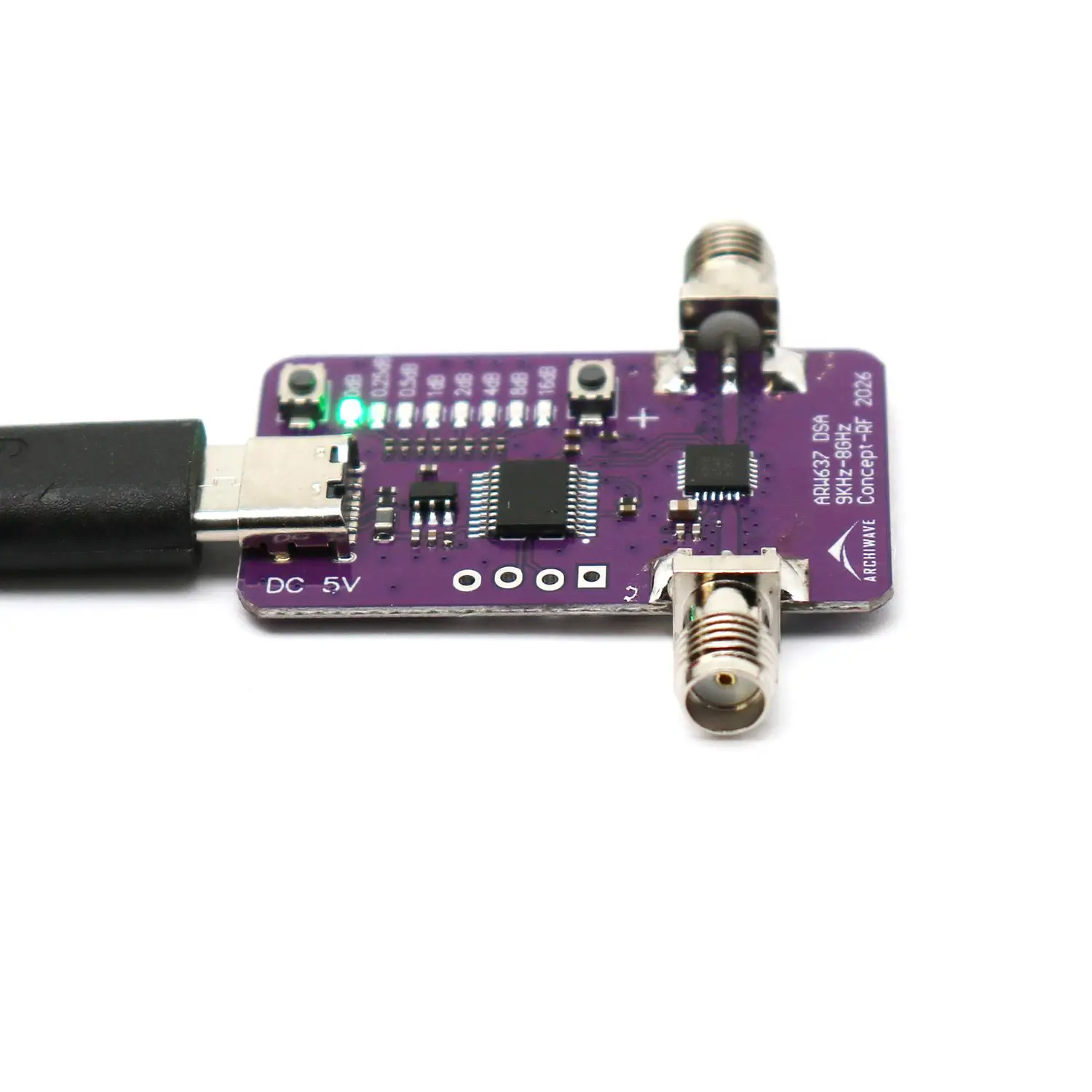 9kHz-6GHz Digital Step Attenuator 0-31.75dB For LNA, Amplifier SMA Signal RF Test & Ham Radio 433M 868M 1557M 2.4G 5G 5.8GHz ﻿