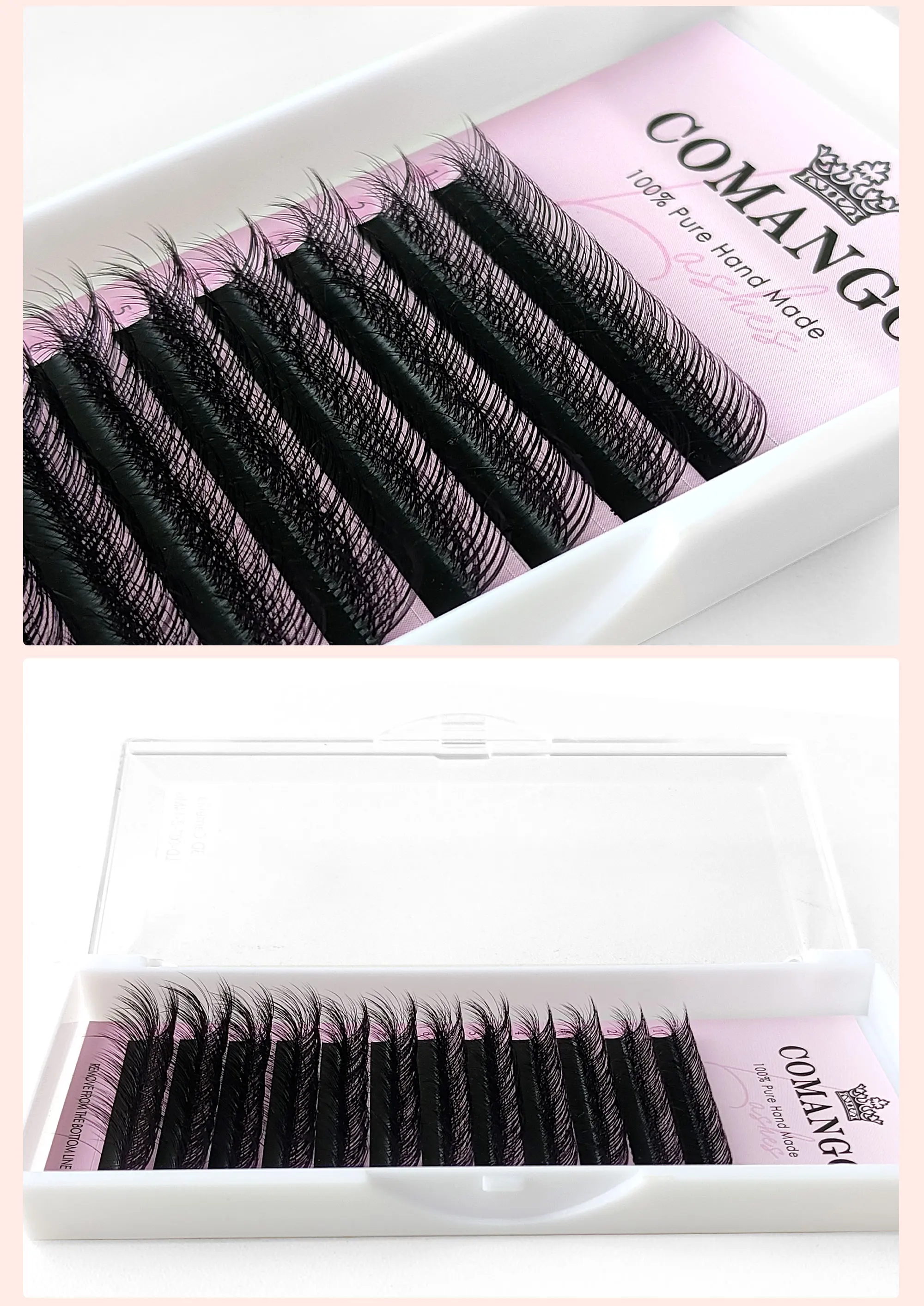CoMango Multi-Layer LC/LD Bloom Camellia Wimpernverlängerung Superweiche, flauschige, vorgefertigte Volumenfächer Automatische blühende Wimpern – Detail 8