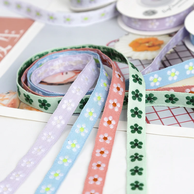 1CM idyllic embroidery ribbon ribbon ribbon ribbon DIY manual bow hair ribbon ribbon ribbon packaging gift lace