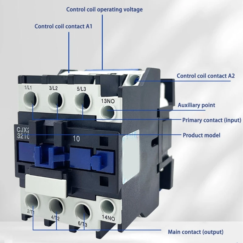 M4YC 3 Phase Electric Power Contactor CJX2-3210 Silver Alloys Conductors Enduring