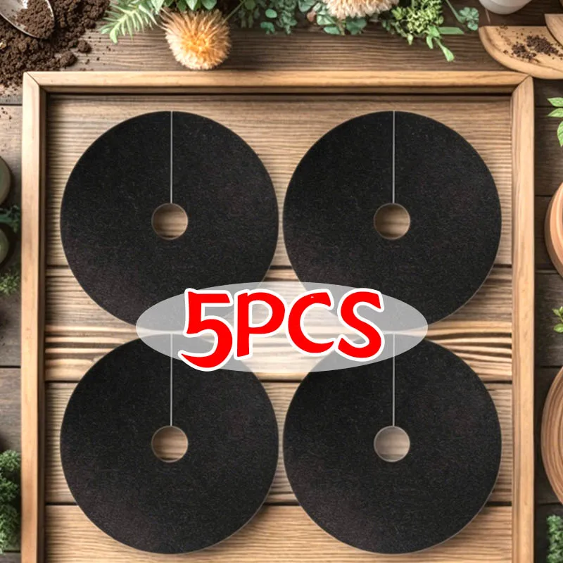 15-52cm Tree Protector Mat Non-Woven Tree Mulch Ring Plant Protector Mats Cover Anti-Weed Black Rings Garden Barrier Supplies