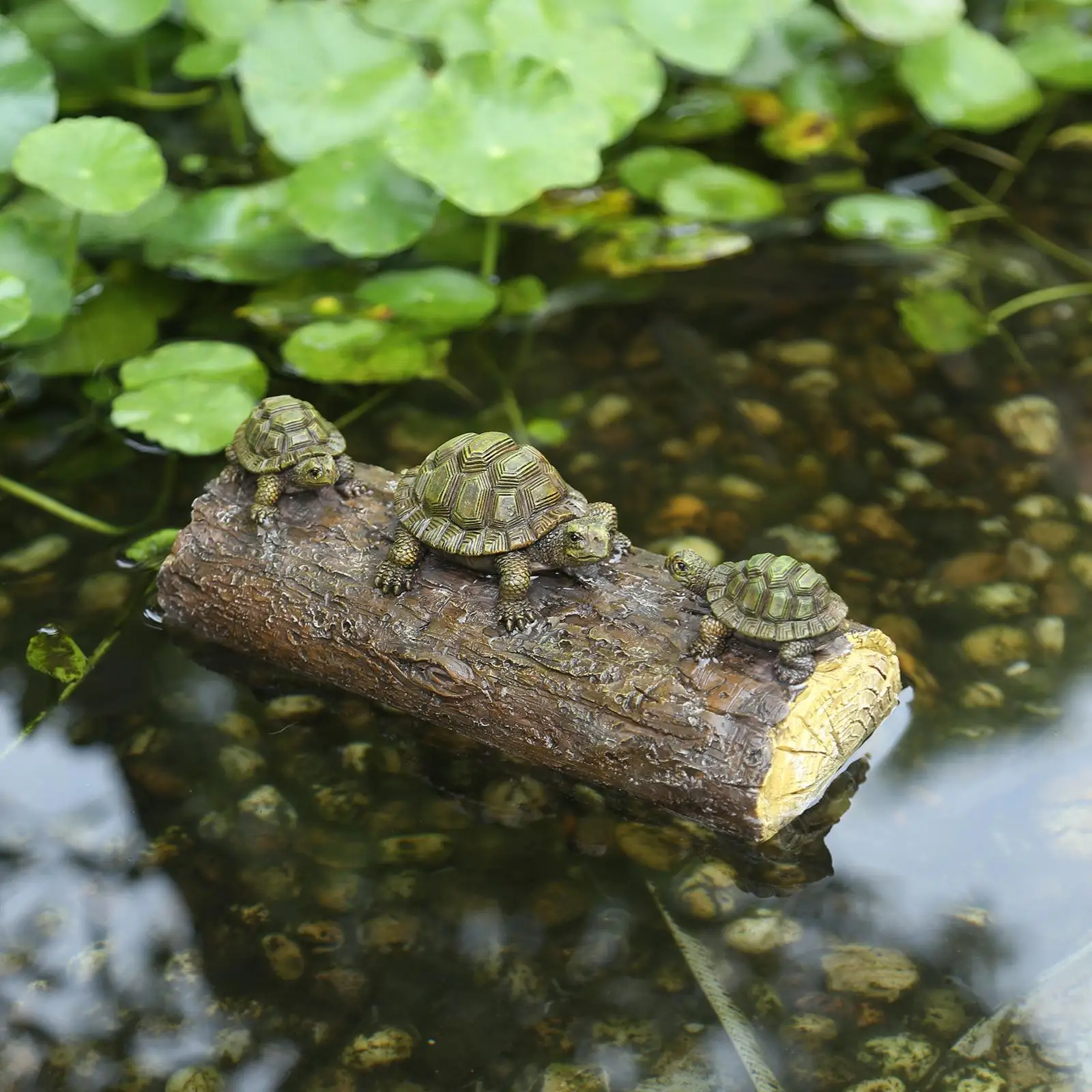 Water Floating Turtle Ornament Animal Figurines Garden Statue Photo Props Resin