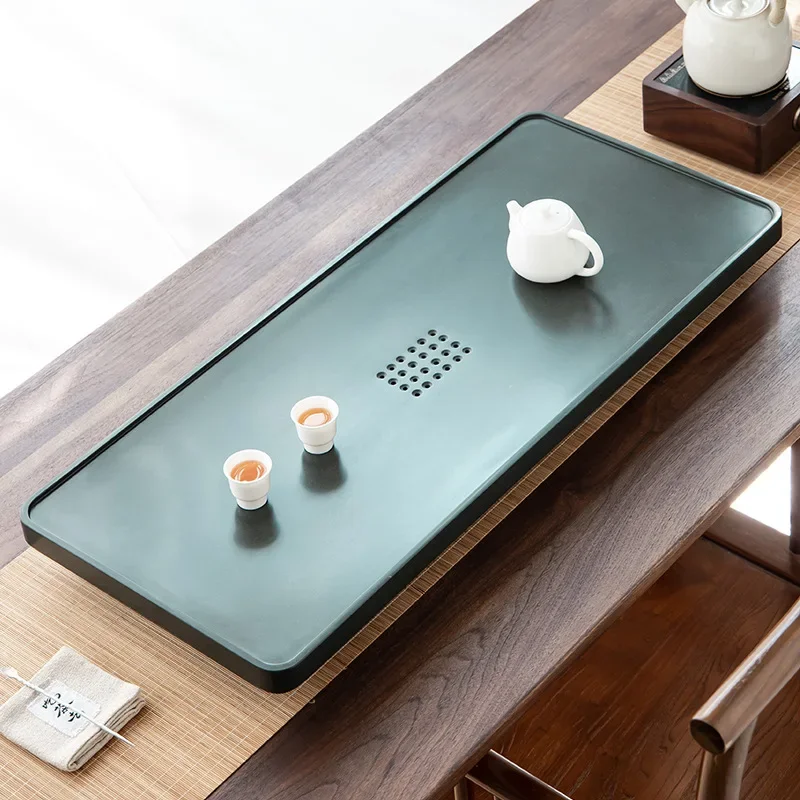 قطعة كاملة طبيعية، حجر Tianluo الأخضر، صينية الشاي، منزلية، بسيطة، حجرية. #3