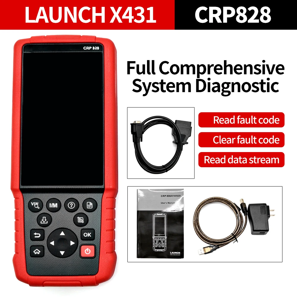 LAUNCH X431 CRP828 Full System Powerful Tool Supports OBD2 Diagnostic ABS Bleeding ETS Reset REG TPMS Reset Injector Coding