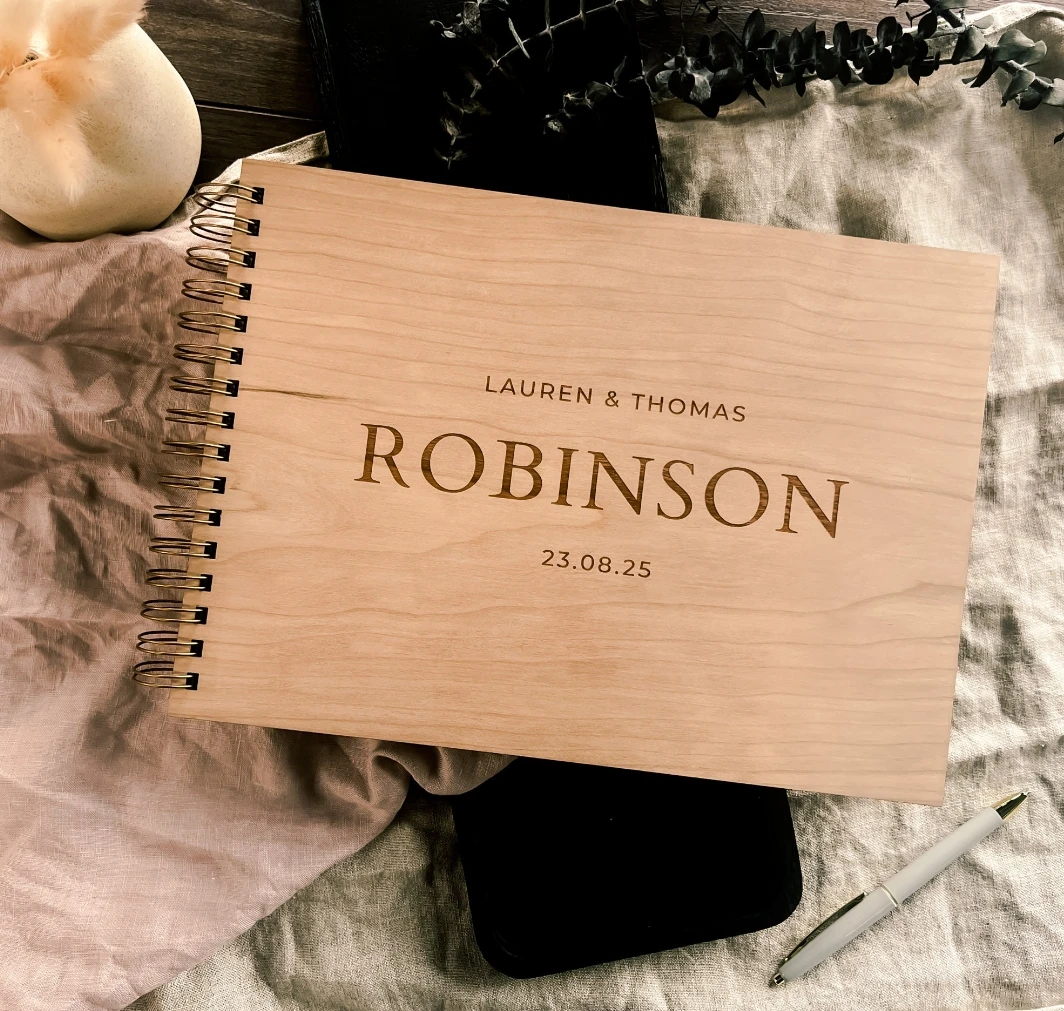 بديل كتاب ضيوف الزفاف - دفتر ضيوف خشبي، ألبوم صور شخصي ريفي، كتاب ضيوف زفاف فريد من نوعه، هدية زفاف #4