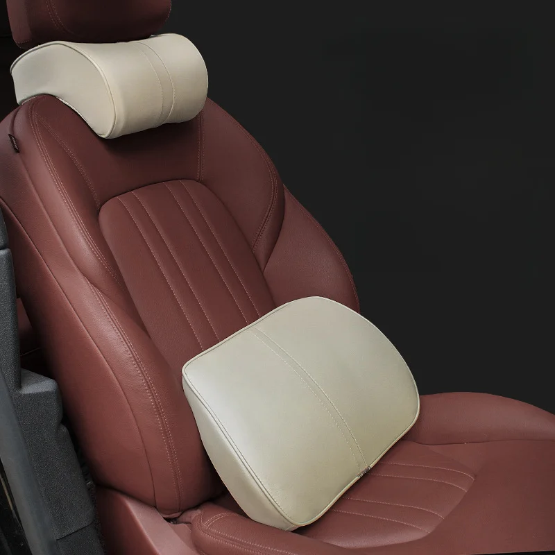 

Interior Cushions Headrests Car Neck Guards Seat Backrests Leather Lumbar Pads Car Lumbar Pads Memory Foam Soft and Comfortable