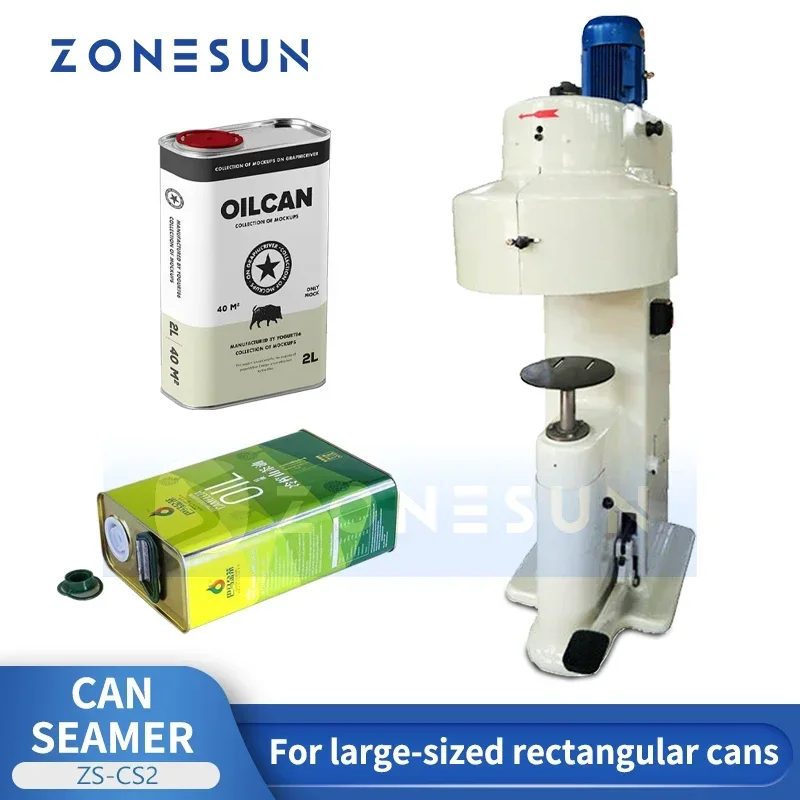 ZONESUN ZS-CS2 Automatic Rectangular Can Sealing Machine Square Tin Cans Seamer For Food Fruit Beverage Packaging Equipment