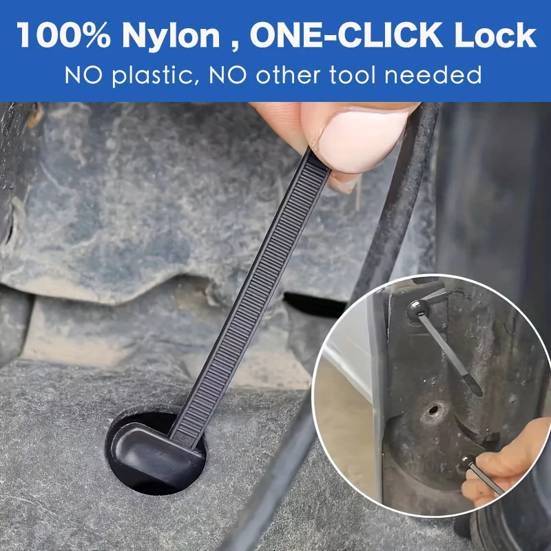 Nylon Cable Ties Auto Clips Fastener Self-Locking Buckle Fastening Clip Car Screw Fender Trunk Engine Guard Panel Tool Interior 2