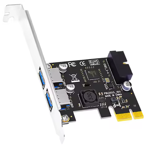U3055-N USB 3.2 Gen1 5Gbps PCIe Expansion Card with 19PIN USB Header, Low Profile Bracket Included, Compatible with Windows