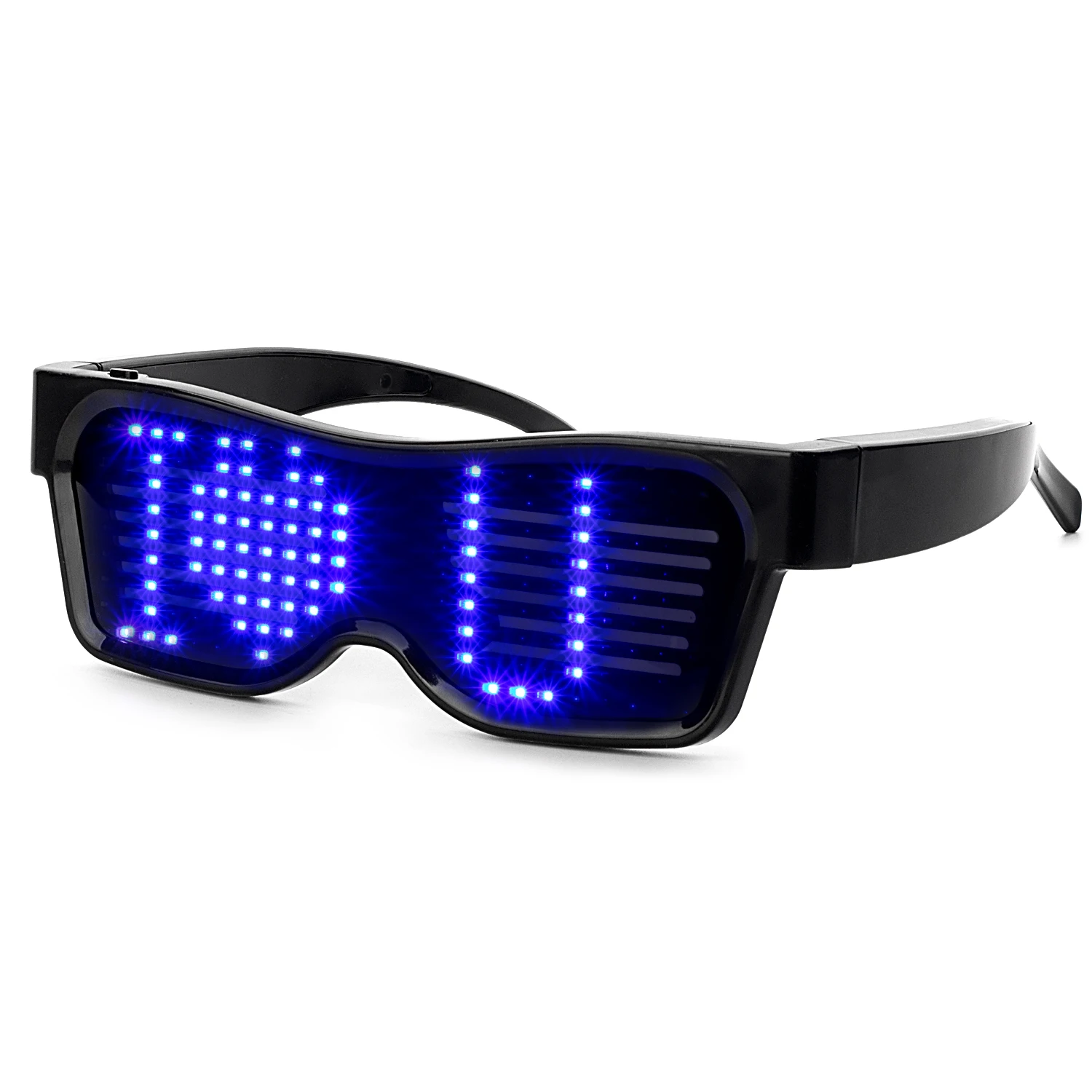 Leadleds Bluetooth RGB LED Luminous Glasses Eye Patch for Raves Festivals Costumes Flashing Display Messages Animation Drawings