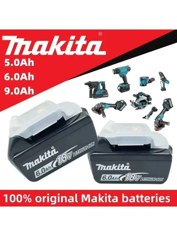 100% originele Makita oplaadbare accu voor elektrisch gereedschap, vervangbare LED lithium-ion, 18V 6.0 9.0Ah LXT BL1860B BL1860BL1850 BL1830 - afbeelding 2