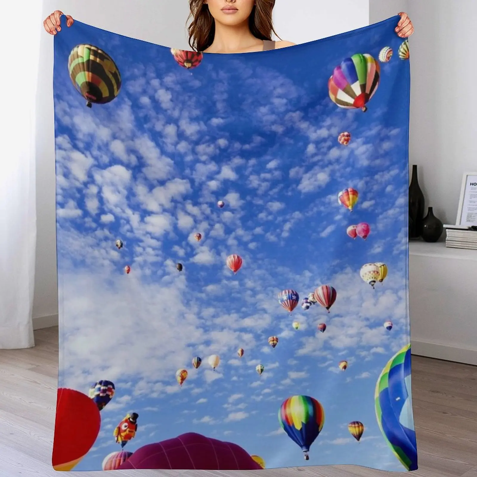 Albuquerque New Mexico Balloon Fiesta Throw Blanket Luxurious Soft Fuzzy Blanket for Sofa Bed
