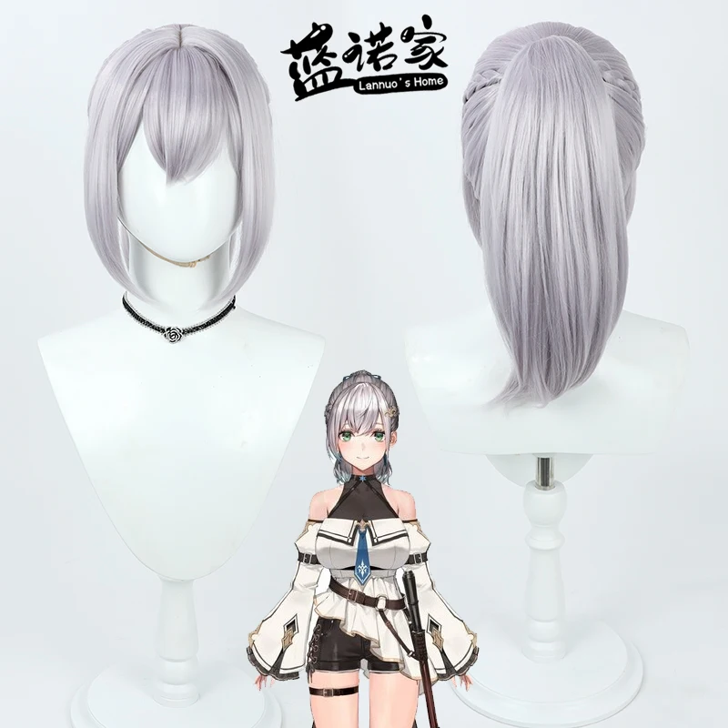 Virtual YouTube Vtuber Noel Shirogane Cosplay Wig Halloween Carnival Party Props Synthetic Hair Heat Resistant Fiber + Wig Cap