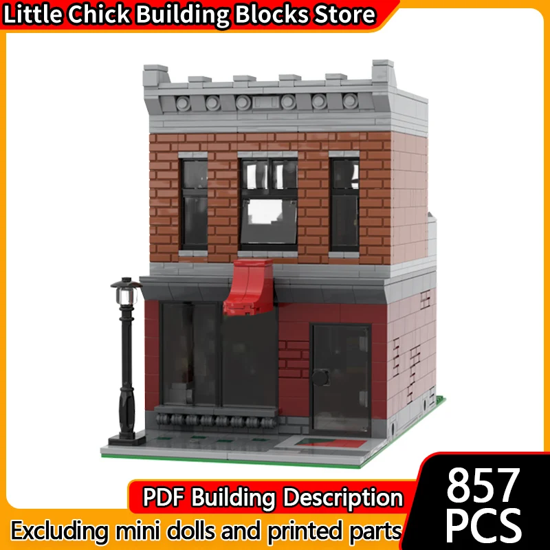 مدينة شارع عرض نموذج MOC قوالب بناء متجر إصلاح الأحذية وحدات التكنولوجيا الأطفال هدايا العيد تجميع اللعب البدلة