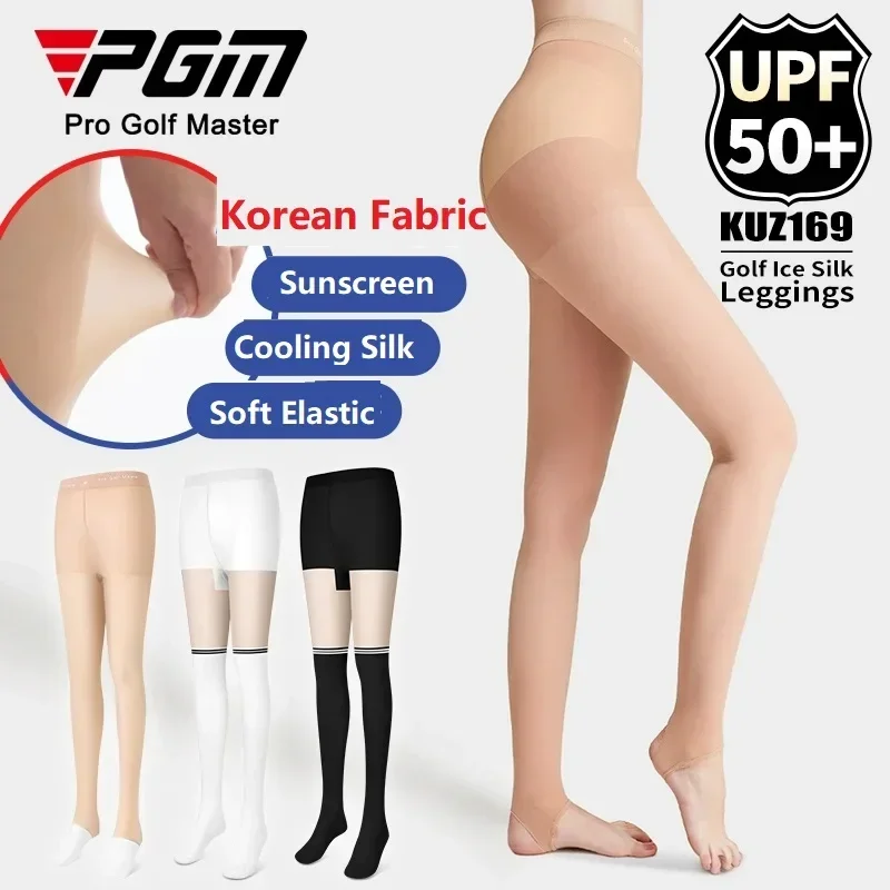 Pgm Golf Leggings Women Sports Fitness Stockings High Waist Tights Ladies Summer Elastic Socks Sun Protection Anti Hook Pants