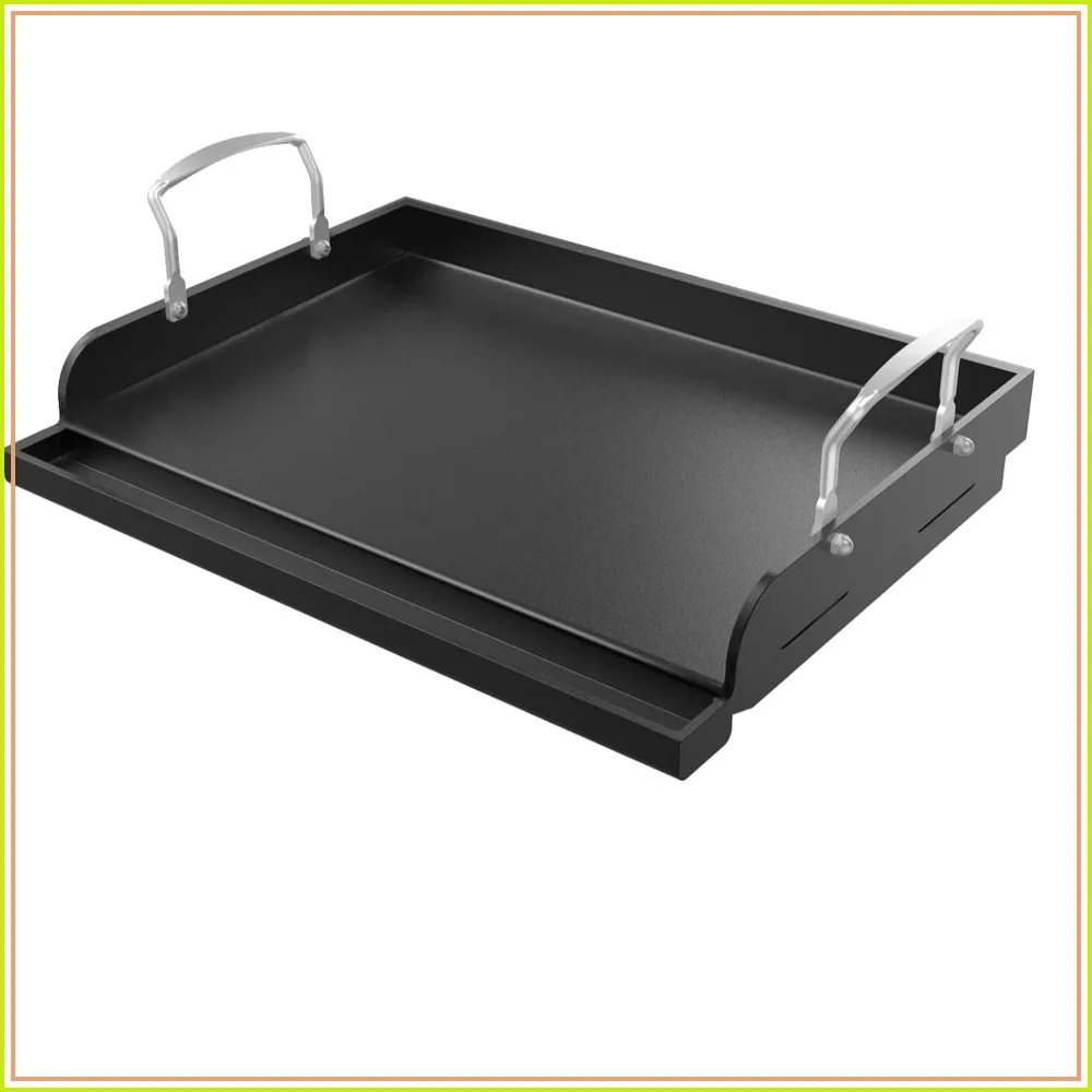 

17"x13" Nonstick Cast Iron Griddle for Gas Grill, Stove Top, Camping, Blackstone Style Flat Top Grill