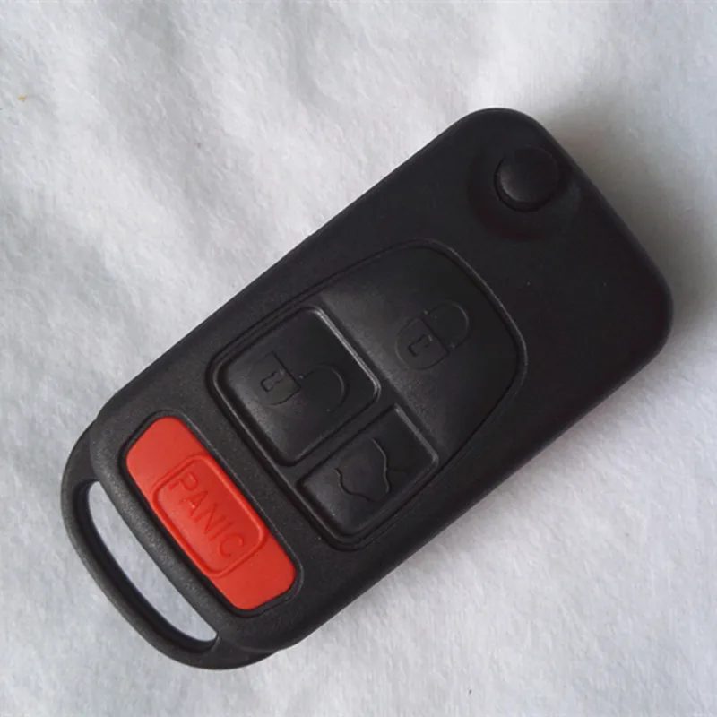 

4 Button 3 + 1 Panic Flip Remote Key Keyless Entry Case Shell Key Cover For Benz MB ML350 ML500 ML320 ML55 AMG ML430