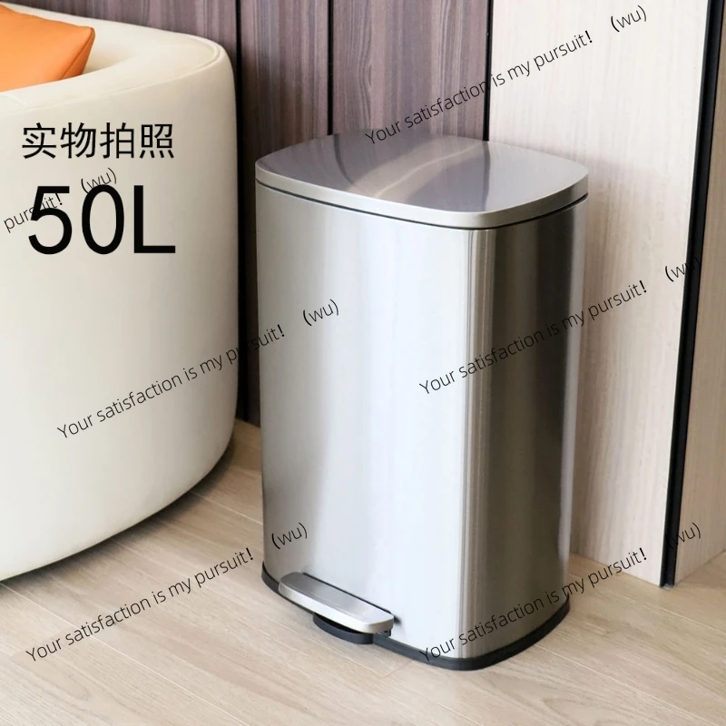 

ZOCI Офисная ножная педаль для отеля, большая ножная педаль с крышкой, большая вместимость, 50-литровая мусорная корзина из нержавеющей стали, крышка для ресторана