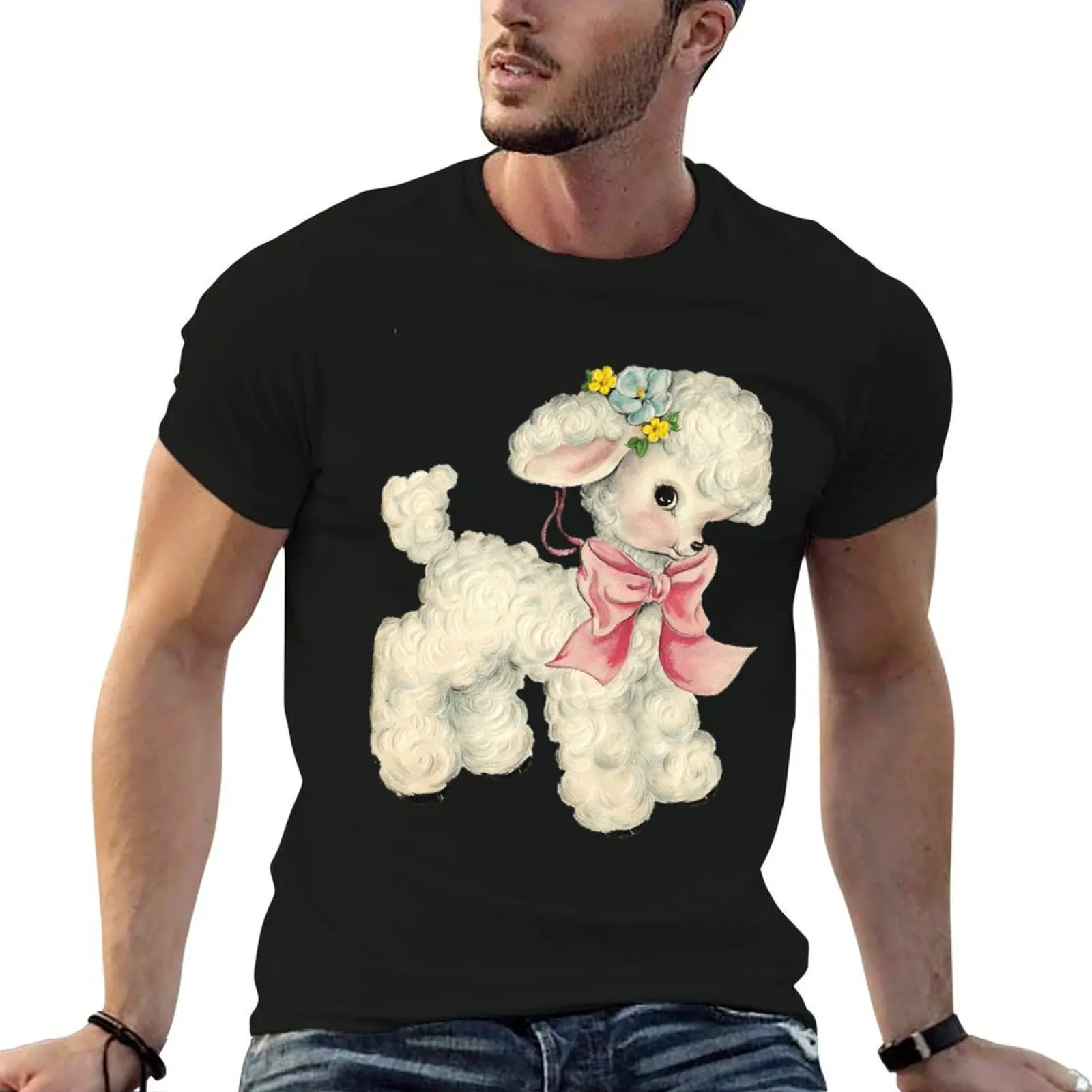 

Vintage artwork of a cutesy lamb T-Shirt t shirt for man t shirts for man graphic tees T-Shirt