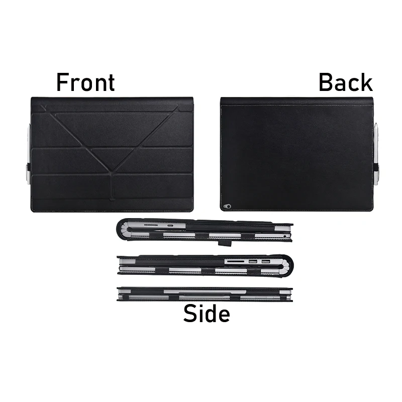 Imagem -05 - Estojo Protetor para Microsoft Superfície Livro 15 Polegadas Feito de Couro pu em Destacável com Suporte Multi-ângulo