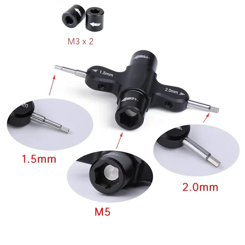 AB47-M3 M5 Wrench Screw Nut 1.5 2.0Mm Hexagon Screwdriver Quick Release Propeller Motor Prop Tool For RC Quadcopter FPV Drone Pa