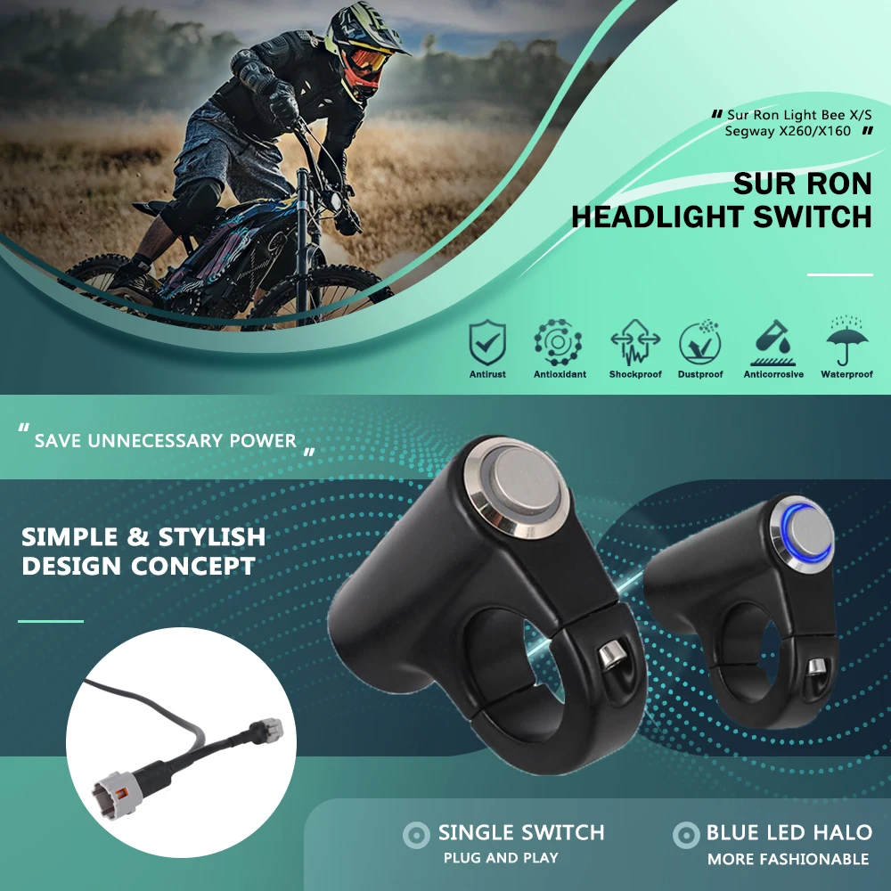 Plug-and-Play-Scheinwerferschalter für Surron Light Bee S X, Segway X160 X260 Elektro-Dirtbikes und E-Bikes – Detail 3