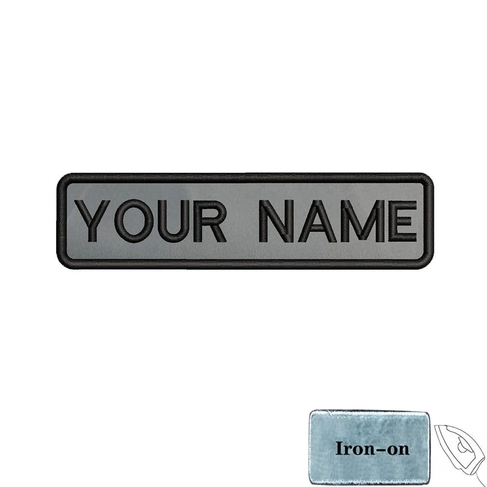 1 STÜCK 10 cm x 2,5 cm Benutzerdefinierte personalisierte Namensnummer Patch Streifen Abzeichen Tags Chevrons Armband Eisen auf oder Hakenschlaufe bestickt