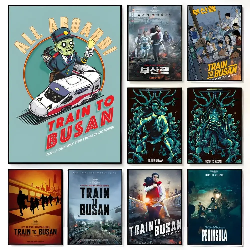 Tense Claustrophobic T-Train to Busan Zombie Thriller Vibe Poster American Film Mural Home Childrens Room Wall Decor Print