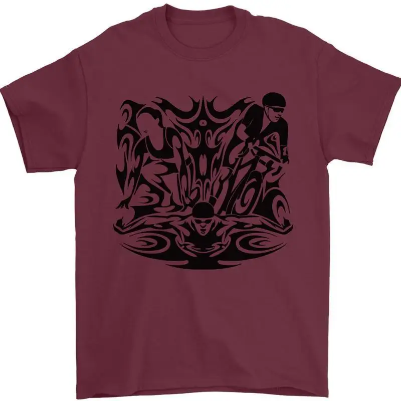 Men's 100% cotton triathlon, swimming, running and cycling t-shirt