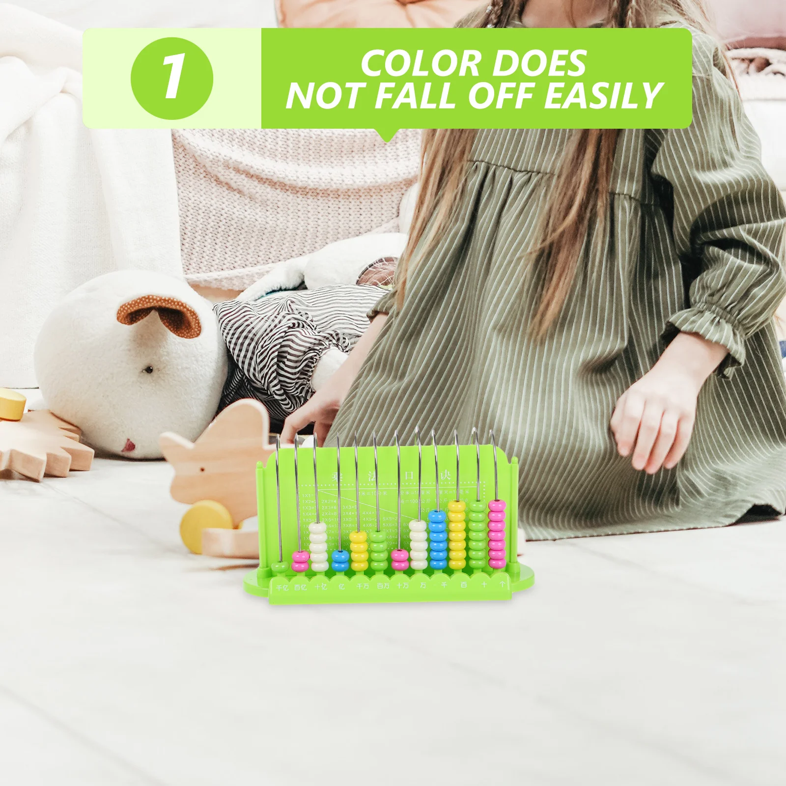 

12 Rods Counting Abacus Kids Math Learning Educational Bead Arithmetic Plastic Abacus Early Math Tool Preschool Teacher Counting