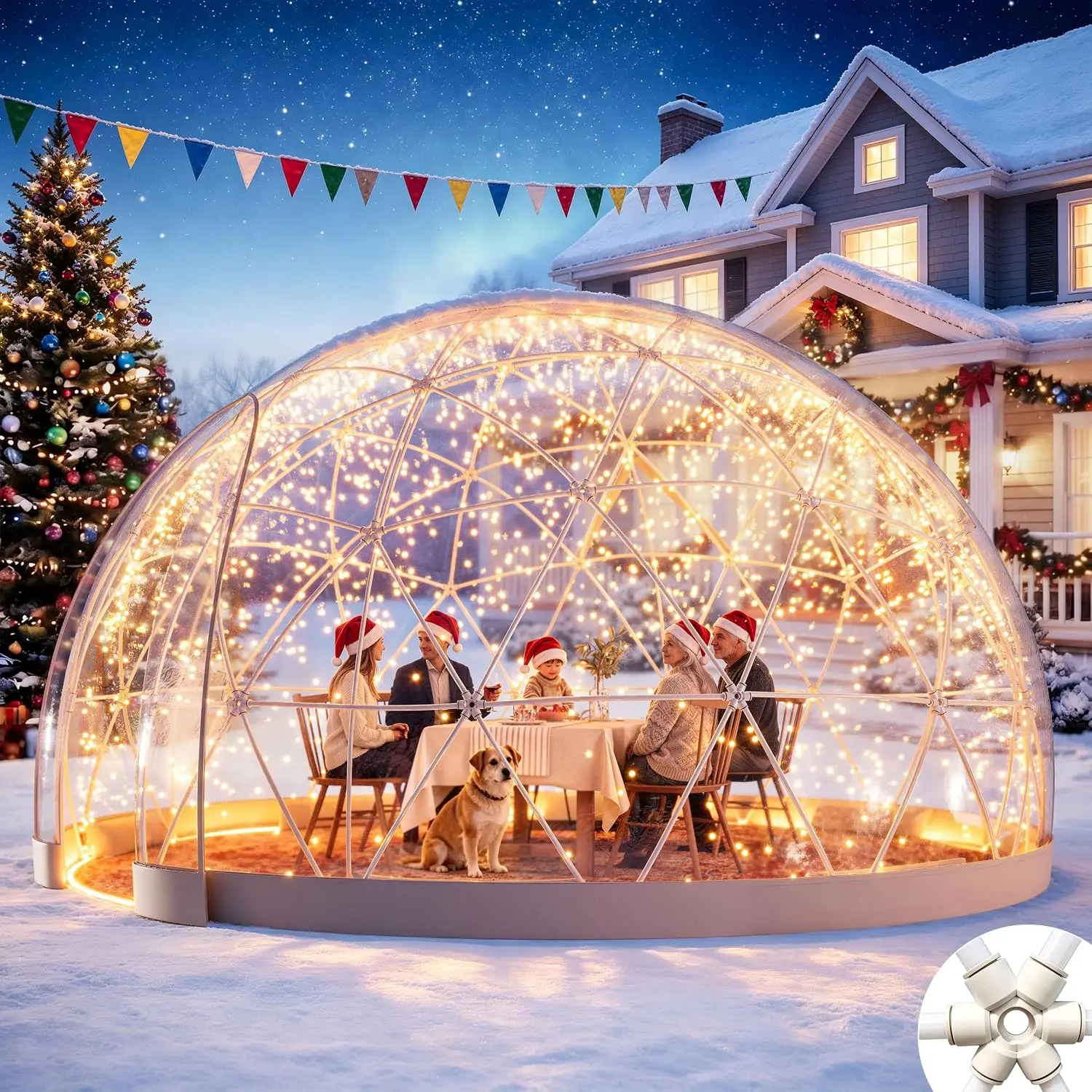 Transparent Bubble Tent House, 12-Foot Garden Dome Tent for 4–8 People