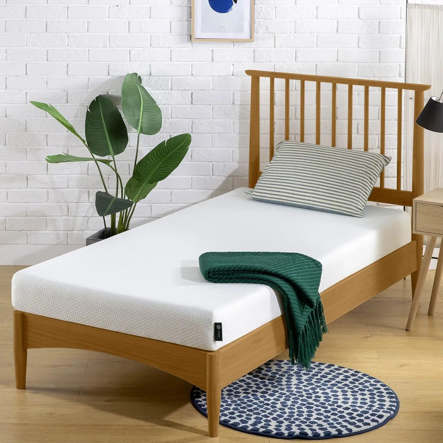 Colchón de espuma viscoelástica de 5 pulgadas, 75" x 30" (doble estrecho), sin fibra de vidrio, litera, cama nido, compatible con cama nido, blanco