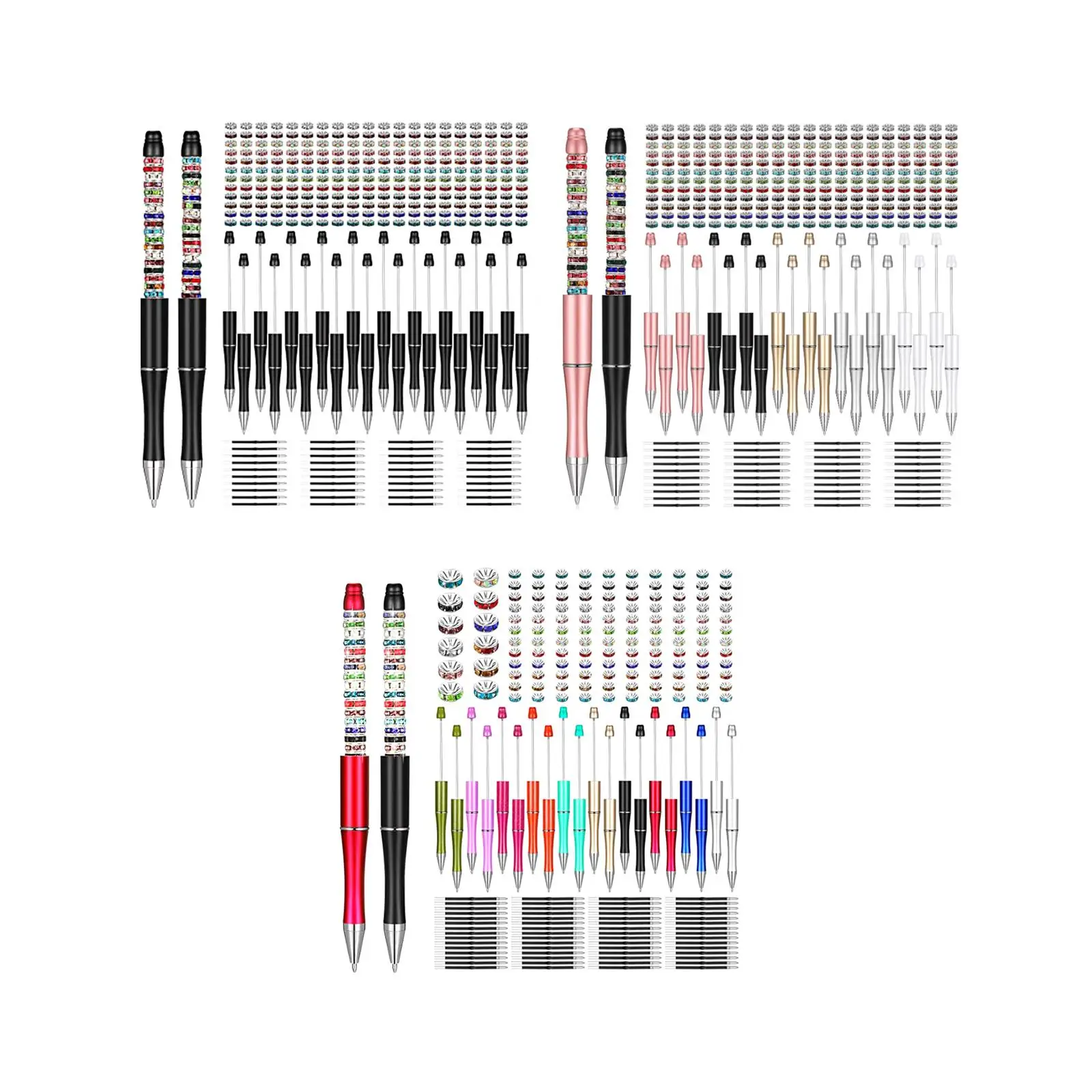 أقلام خرز 1.0 مم، أقلام كروية، 300 عبوة من أقلام قابلة للخرز، مجموعة أدوات يدوية لـ #3