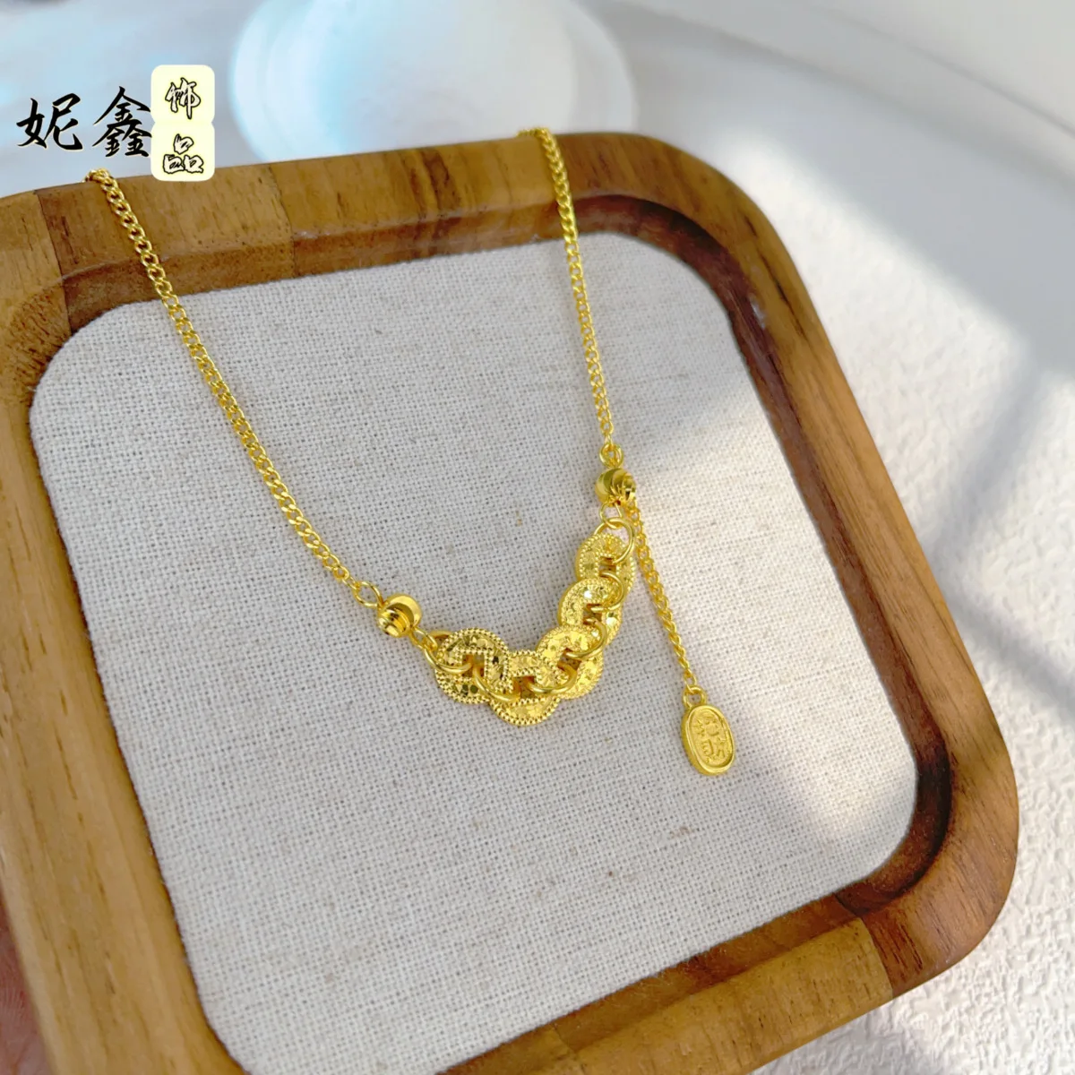 

Sparkling Five Emperors Coin Bracelet and Necklace Women's 24K Gold AU999 - Sparkling five emperors coin set with girly vibe